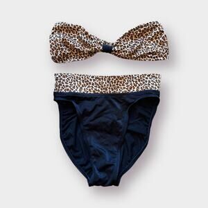 90s Cat‎ Print Strapless Bikini Size XS/S